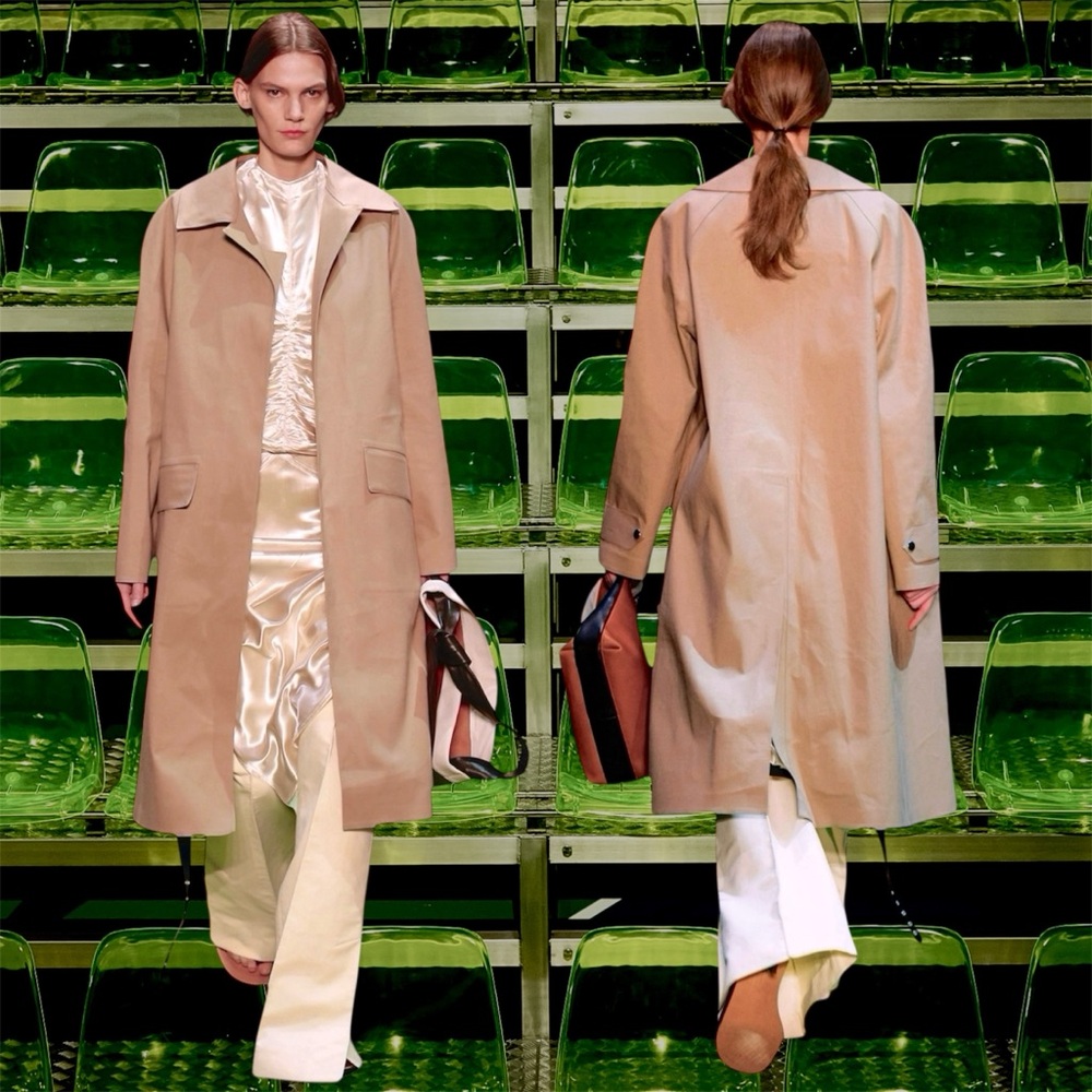 CÉLINE MACKINTOSH WATERPROOF COTTON BELTED TRENCH COAT SIZE 38 BY PHOEBE PHILO
